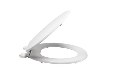 Picture of TOILET SEAT MOULDED WOOD WHITE. PLASTIC HINGE