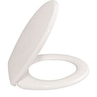Picture of 2.5kg WHITE DURA PLAS TOILET SEAT WITH S/S HINGES
L38.5 X W34.5 X H5CM 