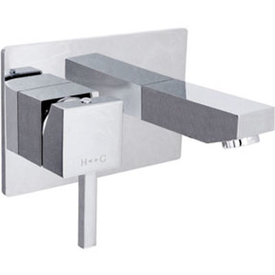 Picture of CHROME "CUBIX"  40mm WALL MOUNT BASIN MIXER
