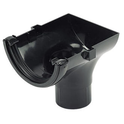 Picture of 112mm Half Round Gutter Stop End Outlet Black