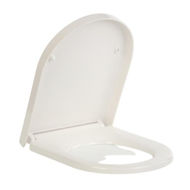 Picture of KORONA SOFT CLOSE SMOOTH DEE LITE THERMOPLASTIC D SHAPE TOILET SEAT 1.2KG WHITE