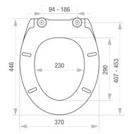 Picture of KORONA SOFT CLOSE TOP FIX METAL HINGE TOILET SEAT 2.5kg
