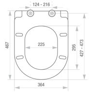 Picture of KORONA SOFT CLOSE TOP FIX METAL HINGE D SHAPE TOILET SEAT 2.5kg