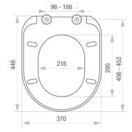 Picture of KORONA SOFT CLOSE TOP FIX METAL HINGE D SHAPE TOILET SEAT 1.9kg