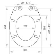 Picture of KORONA SOFT CLOSE TOP FIX METAL HINGE TOILET SEAT 1.8kg