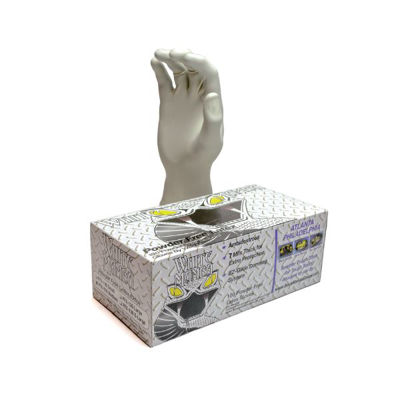 Picture of WHITE MAMBA LATEX GLOVES BOX OF 100 - LARGE