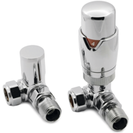 Picture of TRV round Corner Thermostatic Radiator Valve Pack (Pairs) Chrome 690002