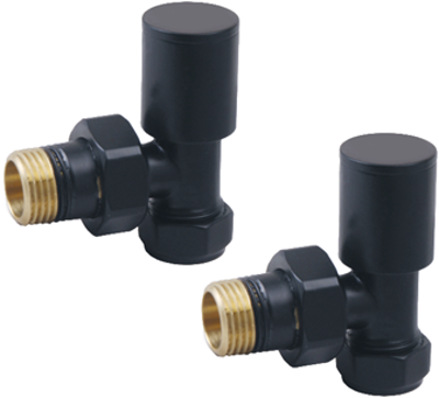 Picture of Round Pattern Valve Angled Black 690039