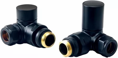 Picture of Round Corner Radiator Valve Pack (Pairs) Black 690040