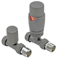 Picture of TRV round Straight Thermostatic Radiator Valve Pack (Pairs) RAL7012 690199