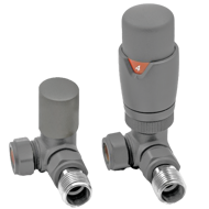 Picture of TRV round Corner Thermostatic Radiator Valve Pack (Pairs) RAL7012 690201