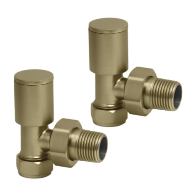 Picture of Round Pattern Valve Angled Brushed Brass Brushed Brass 690204