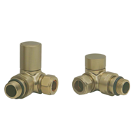 Picture of Round Corner Radiator Valve Pack (Pairs) Brushed Brass 690206
