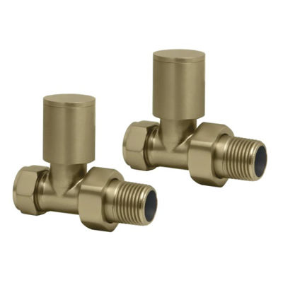 Picture of Round Pattern Valve Straight Brushed Brass 690208