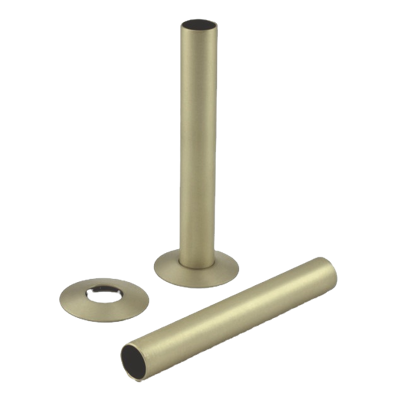 Picture of 15mm 180mm Tube and Rosettes Brushed Brass 690216