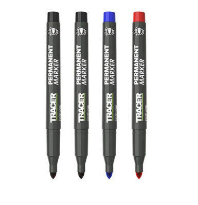 Picture of TRACER Pack  OF 4x PERMANENT MARKER's (Black, Red, Blue)