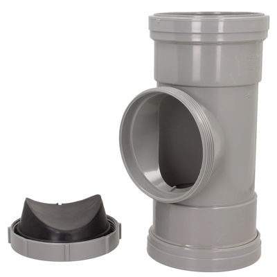 Picture of 110mm RING SEAL SOIL D/S DOOR PIPE CONN LT GREY