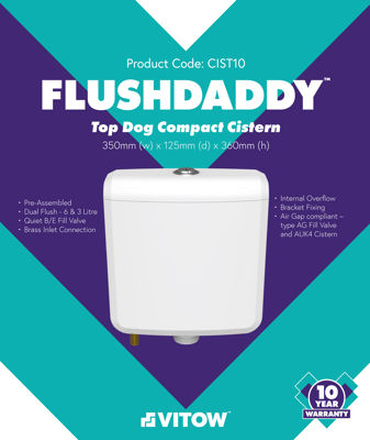 Picture of Buy 2 Get £5 LOVE2SHOP FLUSHDADDY TOP DOG DUAL FLUSH 6LT CISTERN B/E