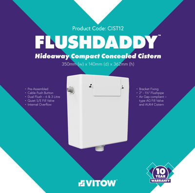 Picture of LOVE2SHOP FLUSHDADDY CONCEALED CISTERN 350L DUAL FLUSH 3/6L S/E