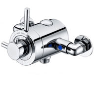 Picture of TRADITIONAL THERMOSTATIC SHOWER MIXER. TOP & BOTTOM 3/4" OUTLET. INCLUDES WALL PLATE FOR CONCEALED INSTALL AND 3/4" TO 1/2" ADAPTOR.