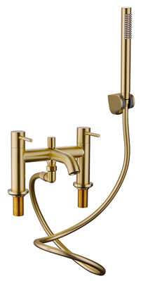 Picture of Cavazzo Brushed Brass Deck Mounted Bath Shower Mixer