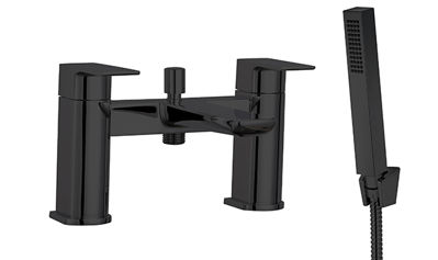 Picture of Ledro Black Matt Deck Mounted Bath Shower Mixer