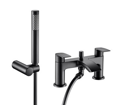 Picture of Levico Black Matt Deck Mounted Bath Shower Mixer