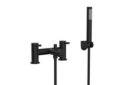 Picture of Piatto Black Matt Deck Mounted Bath Shower Mixer