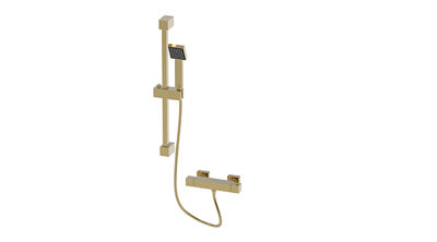 Picture of Rossa Brushed Brass Thermostatic Shower Mixer With Slide Rail Kit