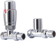 Picture of TRV round Straight Thermostatic Radiator Valve Pack (Pairs) Chrome 690001