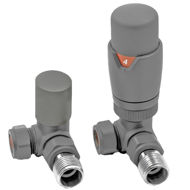 Picture of TRV round Corner Thermostatic Radiator Valve Pack (Pairs) RAL7012 690201