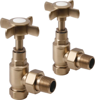 Picture of Cross Head Angled Radiator Valve Brass
