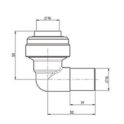 Picture of Pushfit Elbow Chrome 690439 15-15