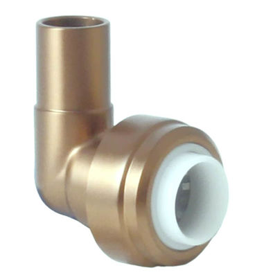 Picture of Pushfit Elbow Brushed Brass 690441 15-15