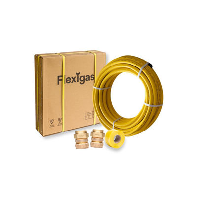 Picture of Flexigas - DN15 - 10m w/ 2x SM To Copper Union fittings - Tape Included